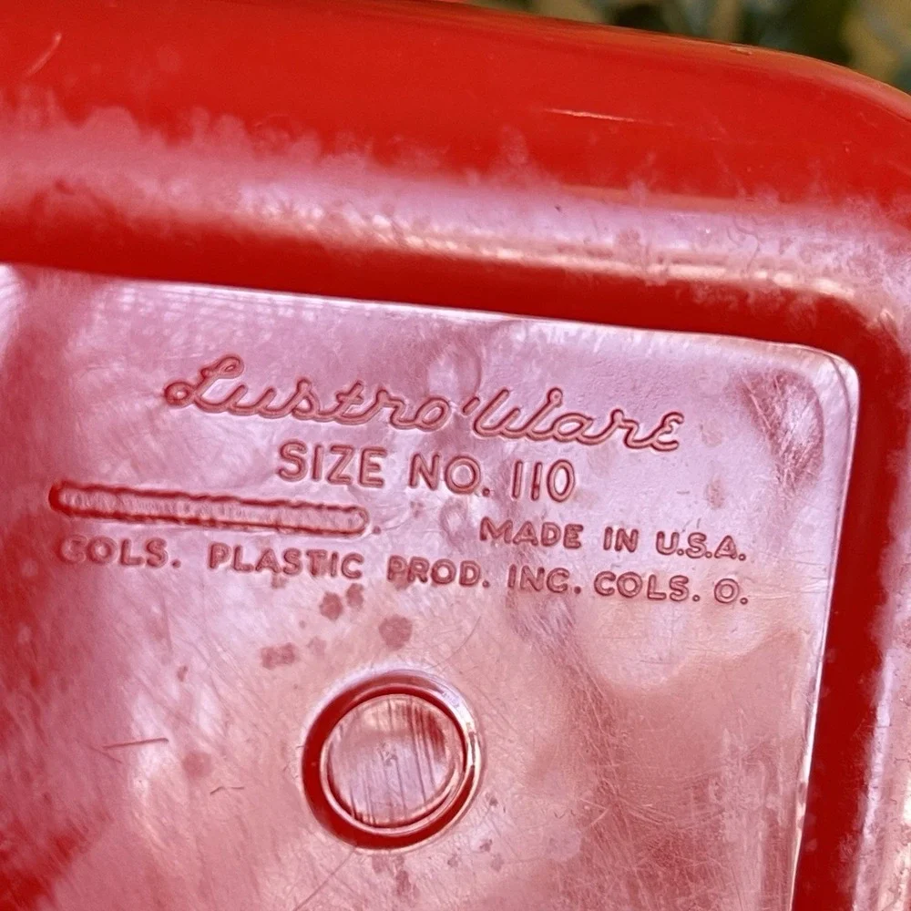 VTG Red Lustro Ware Canister Set MCM Plastic Flour Tea Coffee 1950s Display READ